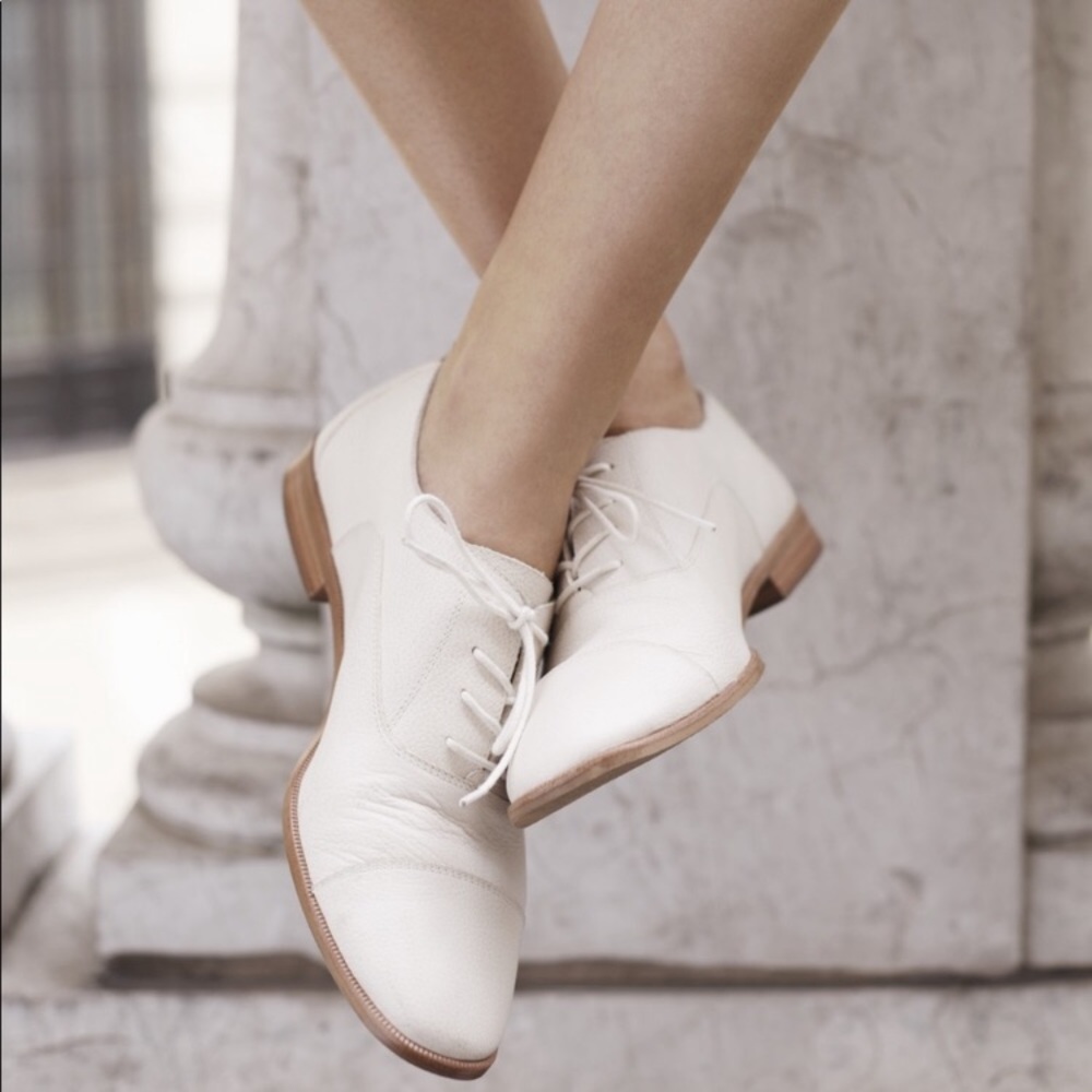 Madewell white leather Clare oxfords size 9